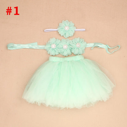 Children's Chiffon Flower Baby Suit