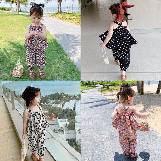 Chiffon vest trousers children's clothing summer new Korean version