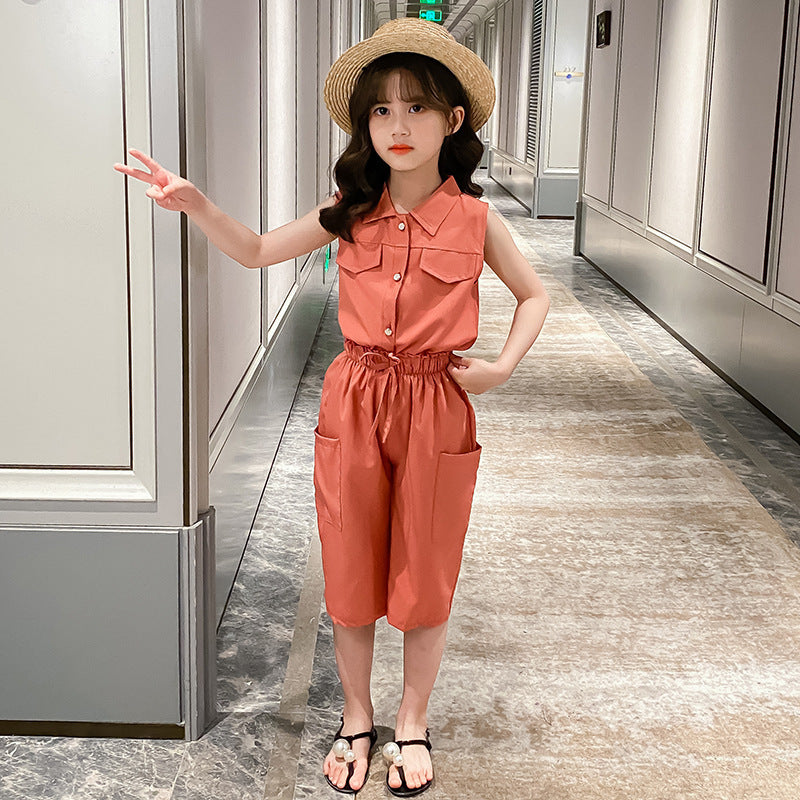 Two-piece Suit Girl Western Style Children Tooling Fashionable Princess