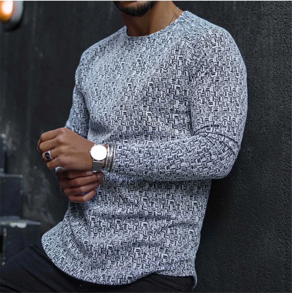 Men's Slim Pullover Striped Long Sleeve T-Shirt