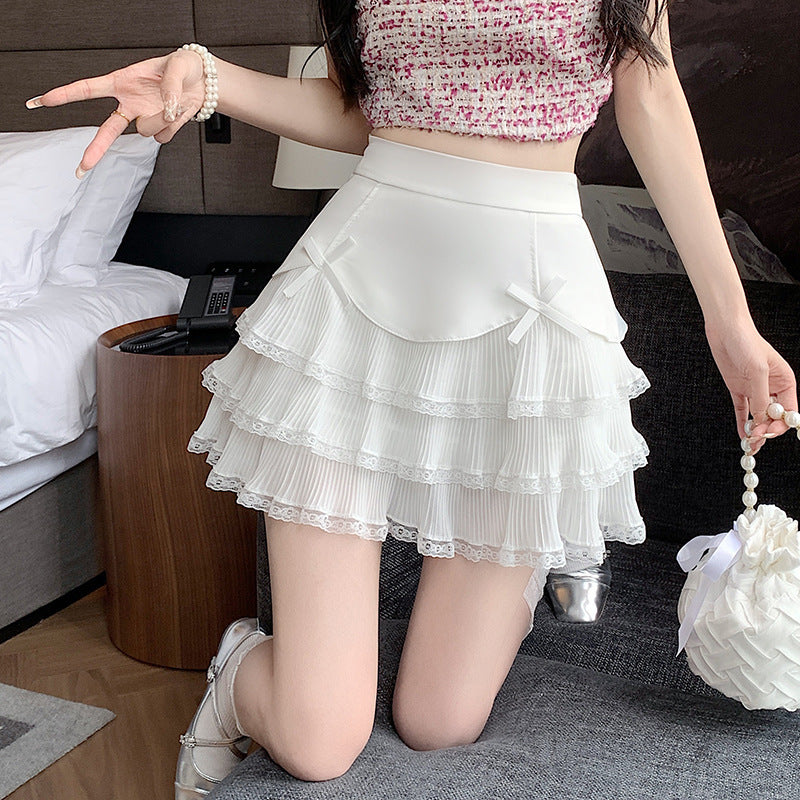 High Waist Lace Pettiskirt Sweet Hot Girl A- Line