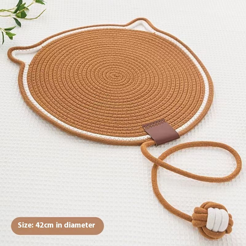 Braided Cotton Rope Cat Claw Mat Self Hi Ball One Piece Sleeping Mat Washable Anti Sticky Scratching Artifact Cat Scratching Mat Pet Products