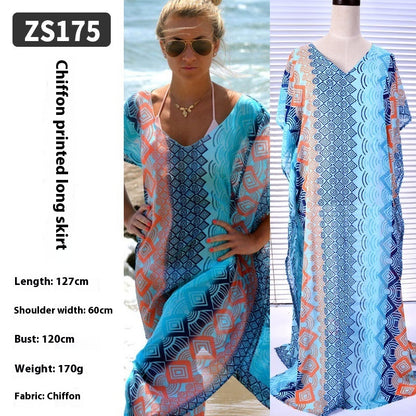 Beach Robe Bikini Swimsuit Blouse Long Dress