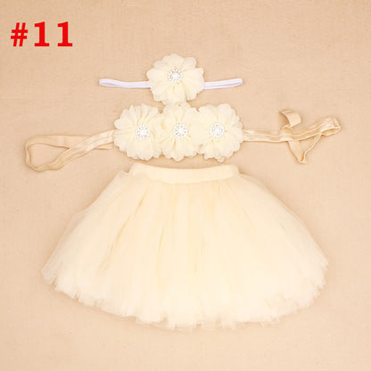 Children's Chiffon Flower Baby Suit