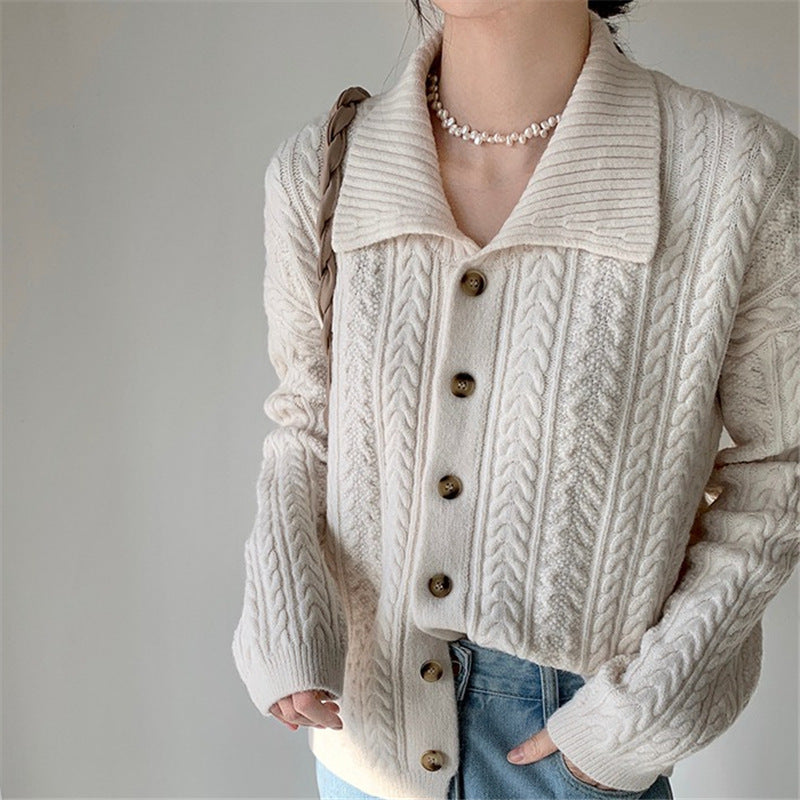 Vintage Twist Two Lapel Knit Sweater