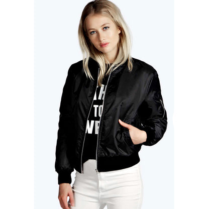 Solid Color Short Fashion Zip Jacket