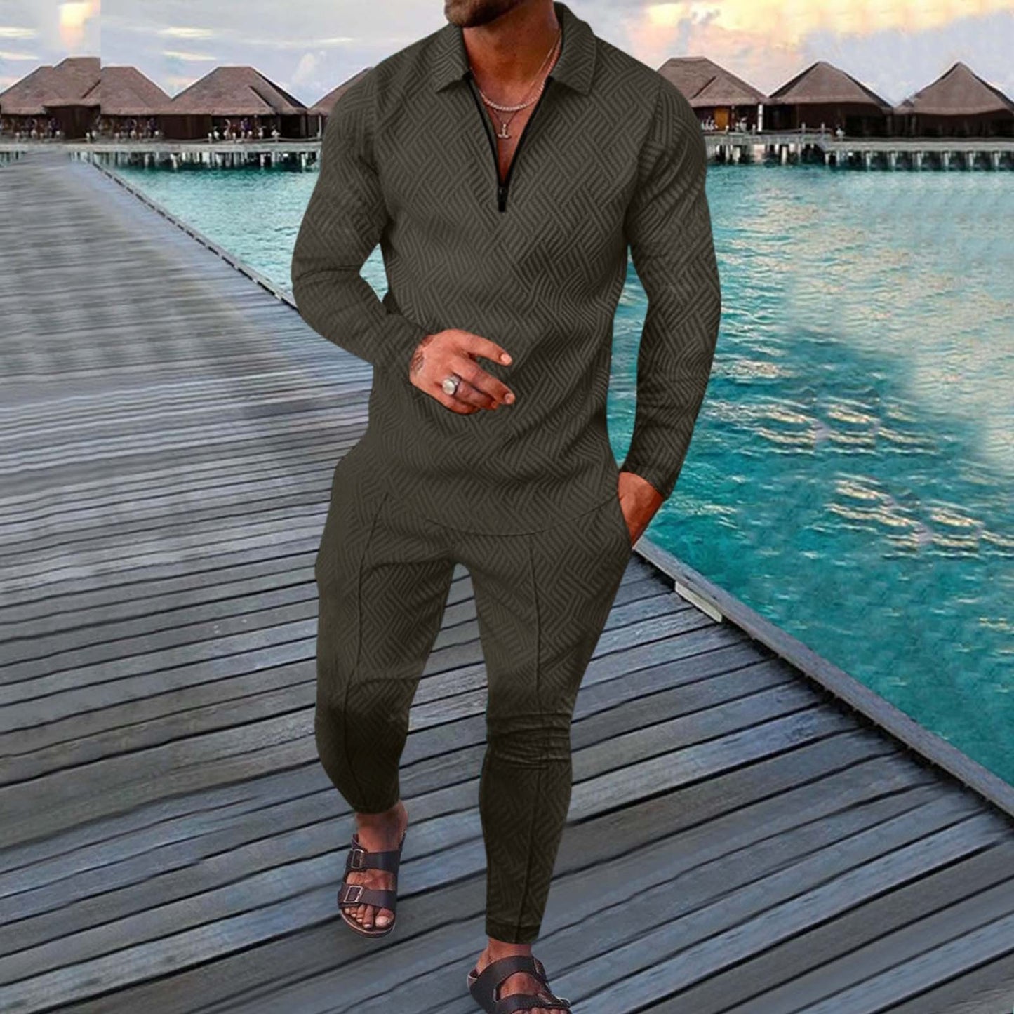 Autumn Long-sleeved Trousers Two-piece Sports And Leisure Men's Suit