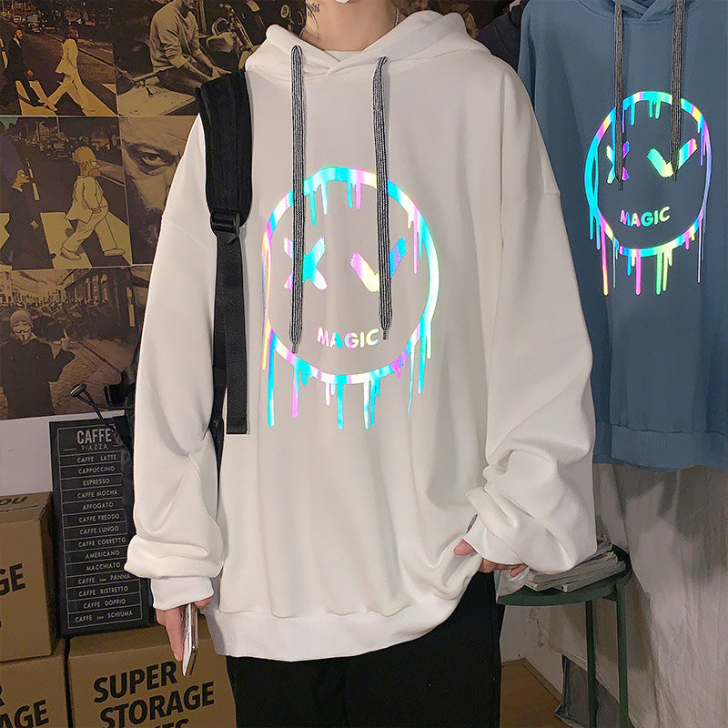 Casual trendy brand reflective hoodie