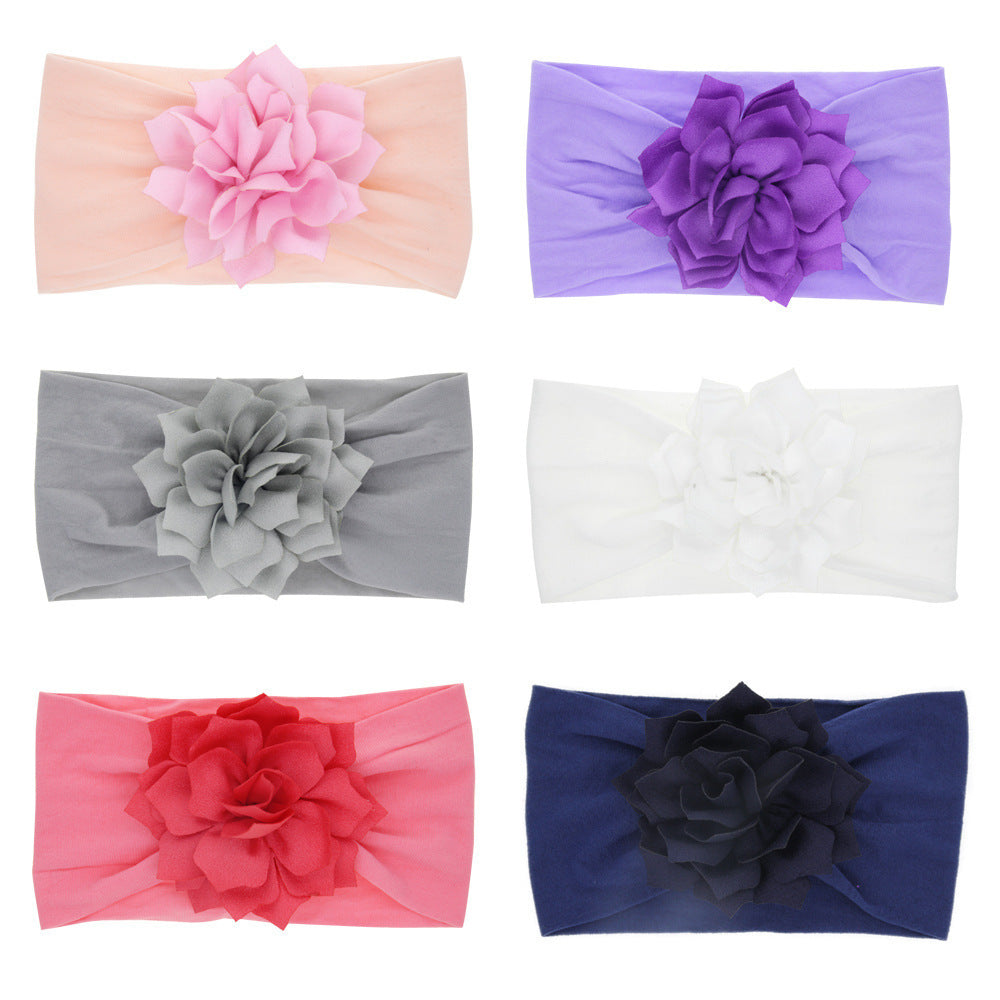 Nylon Lotus Leaf Flower Children's Hairband Elastic