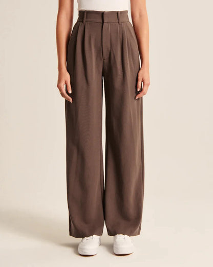 High Waist Straight Trousers With Pockets Wide Leg Casual Pants For Women