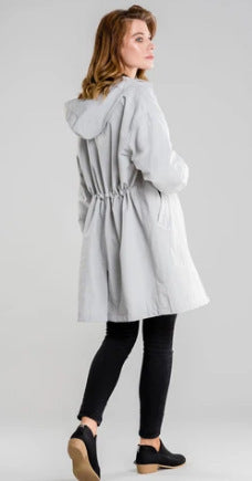 Plus Size Trench Coat Mid-length Loose Long Sleeve Jacket