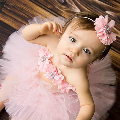 Children's Chiffon Flower Baby Suit