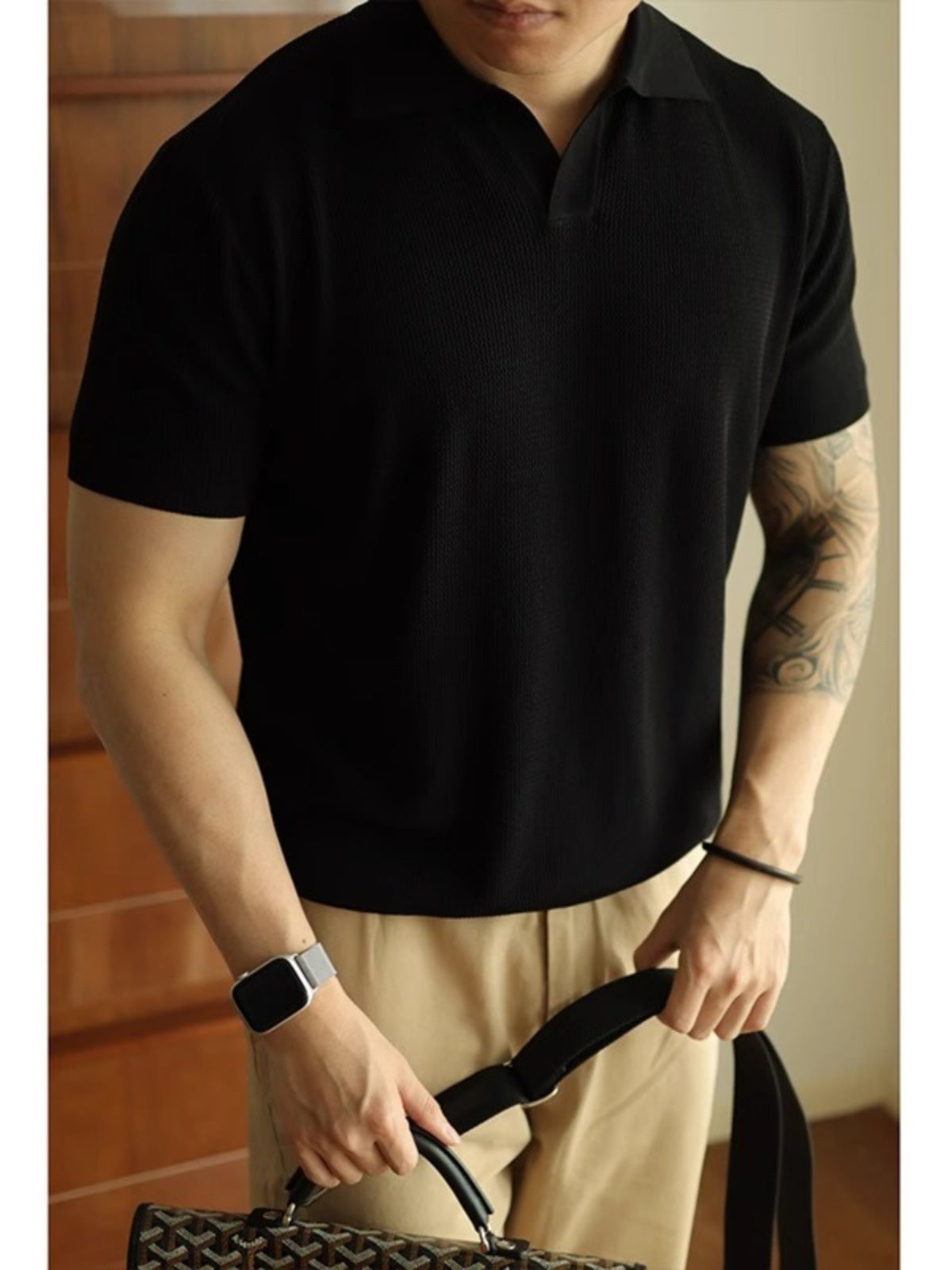 Men's V-neck Polo Shirt, Men's Design Sense Shirt