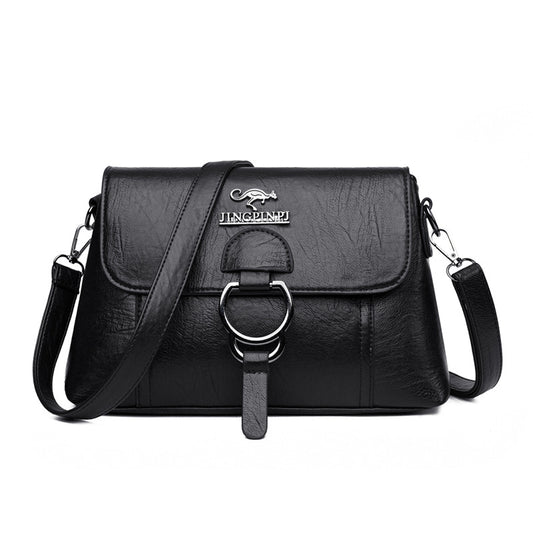 Soft leather women's bag 2022 new Korean version fashion all-match large-capacity one-shoulder Messenger portable middle-aged mother bag