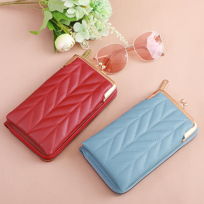 2022 new mobile phone bag Korean version women's bag fashion lock crossbody shoulder bag multi-function shoulder bag mobile phone bag