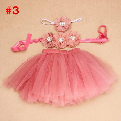 Children's Chiffon Flower Baby Suit