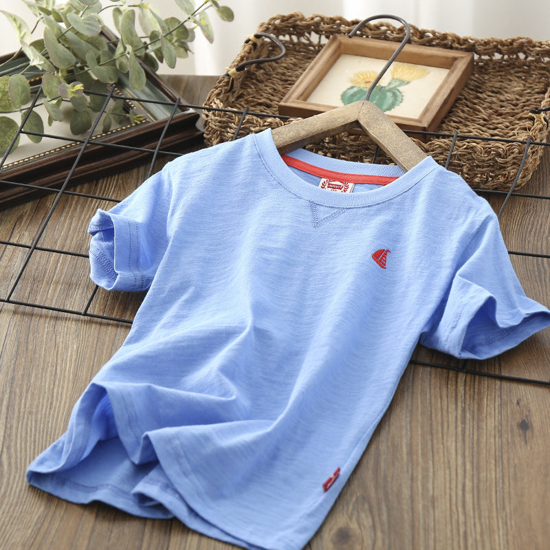 Fashion Simple Boy Half Sleeve Thin T-shirt