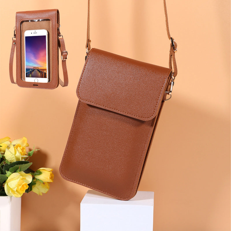 Mini Shoulder Crossbody Bags For Women Casual Solid Color Mobile Phone Bag Long Wallet