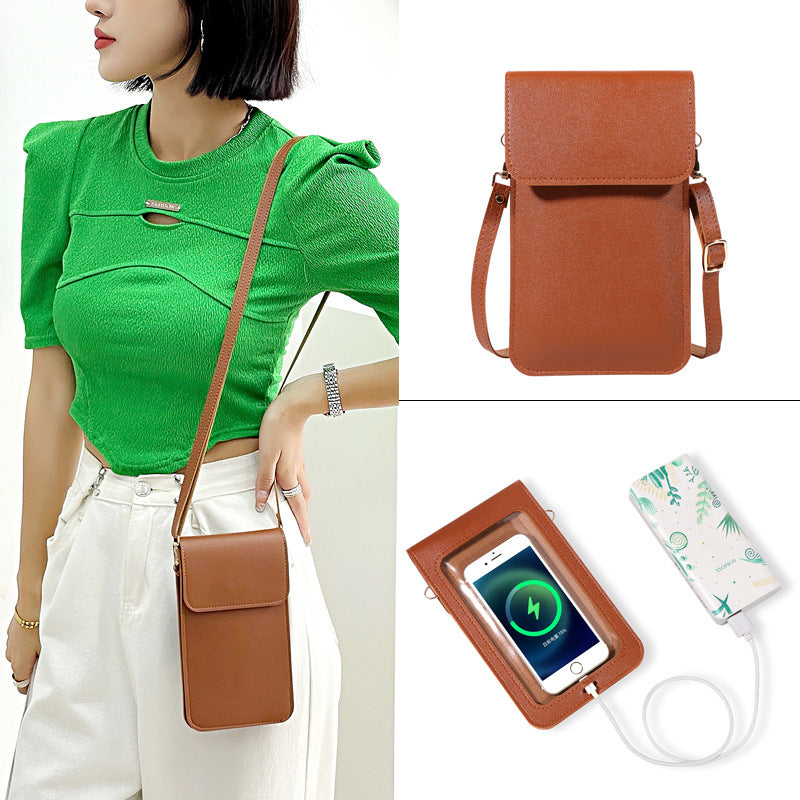 Mini Shoulder Crossbody Bags For Women Casual Solid Color Mobile Phone Bag Long Wallet