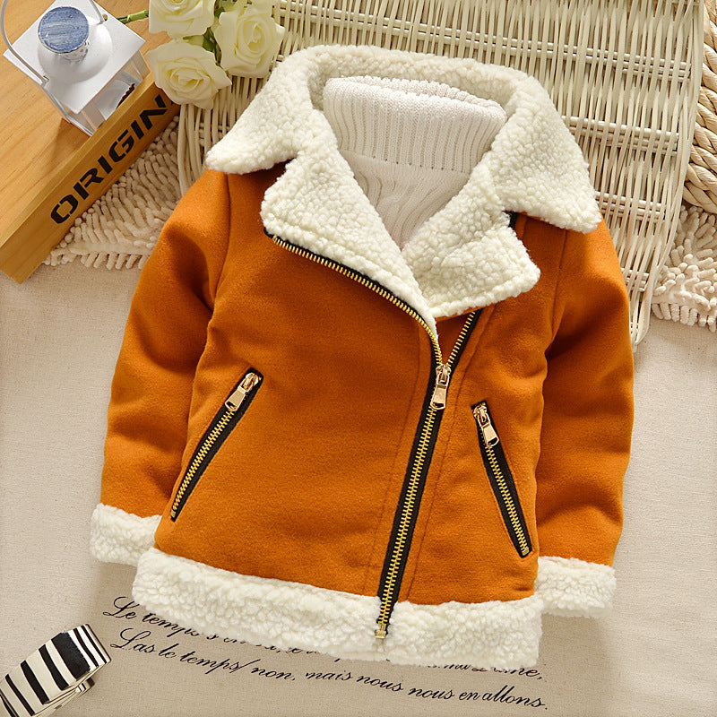 Children's Thickened Fleece Wool Top Lamb Wool Coat