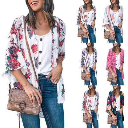 Women's Fashion Printing Coat Top