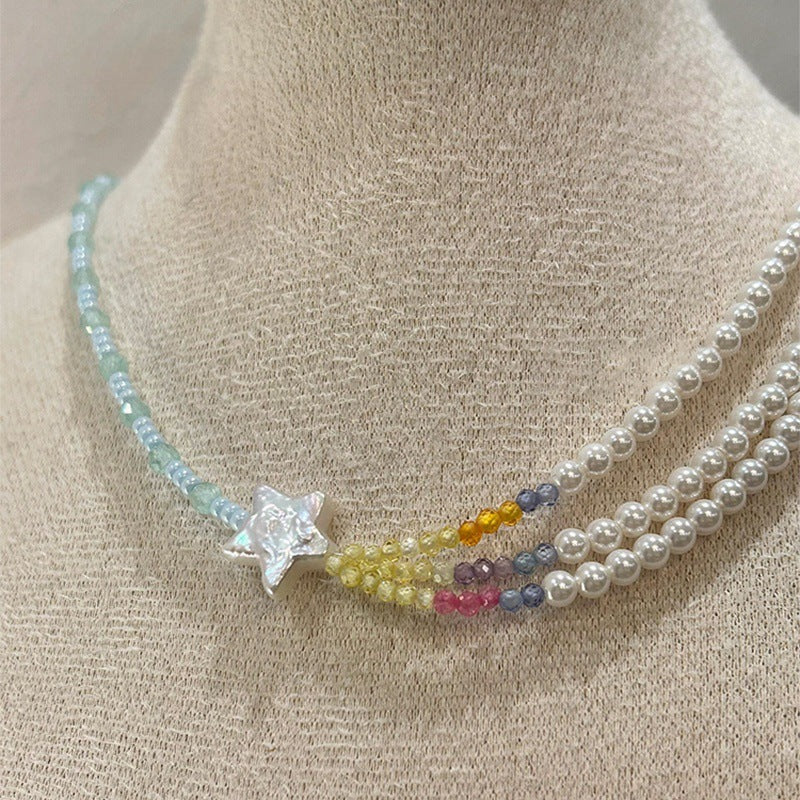 Baroque XINGX Colorful Twin Pearl Necklace