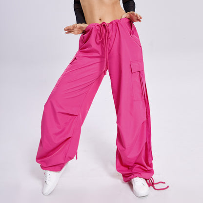 Solid Color Loose Casual Streamer Overalls