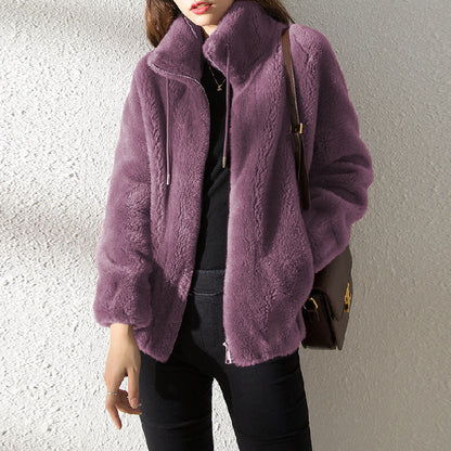 Sweater Elegant Cardigan Zipper Fleece Top