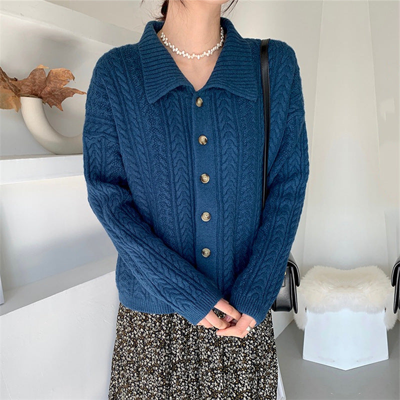 Vintage Twist Two Lapel Knit Sweater