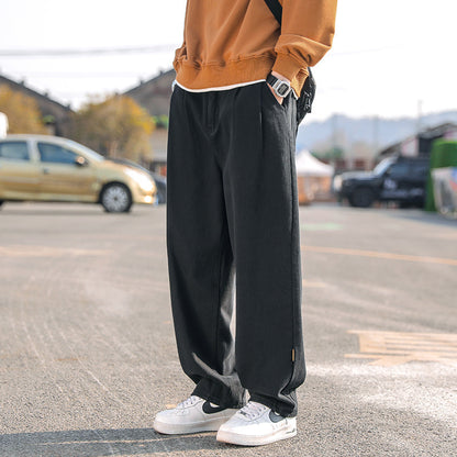 Cotton Pants Men's Casual Straight-leg Pants