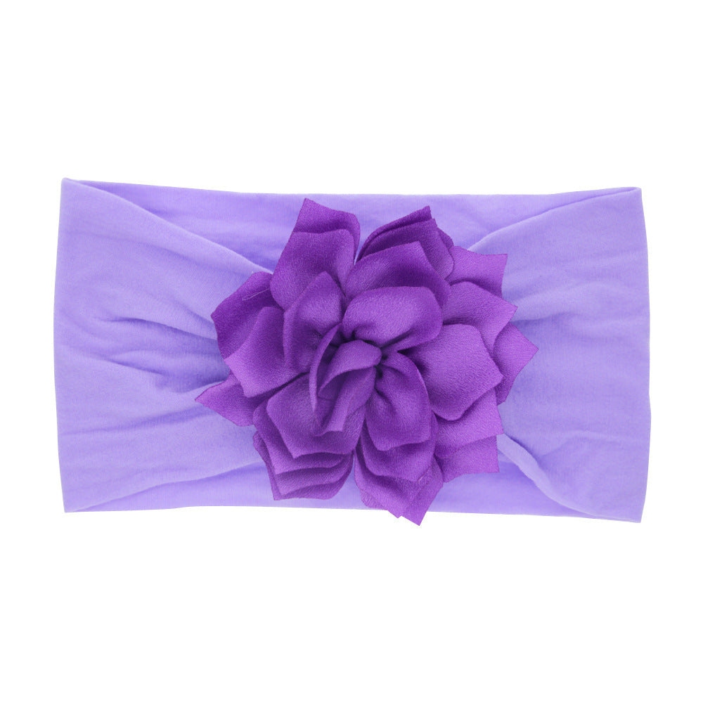 Nylon Lotus Leaf Flower Children's Hairband Elastic