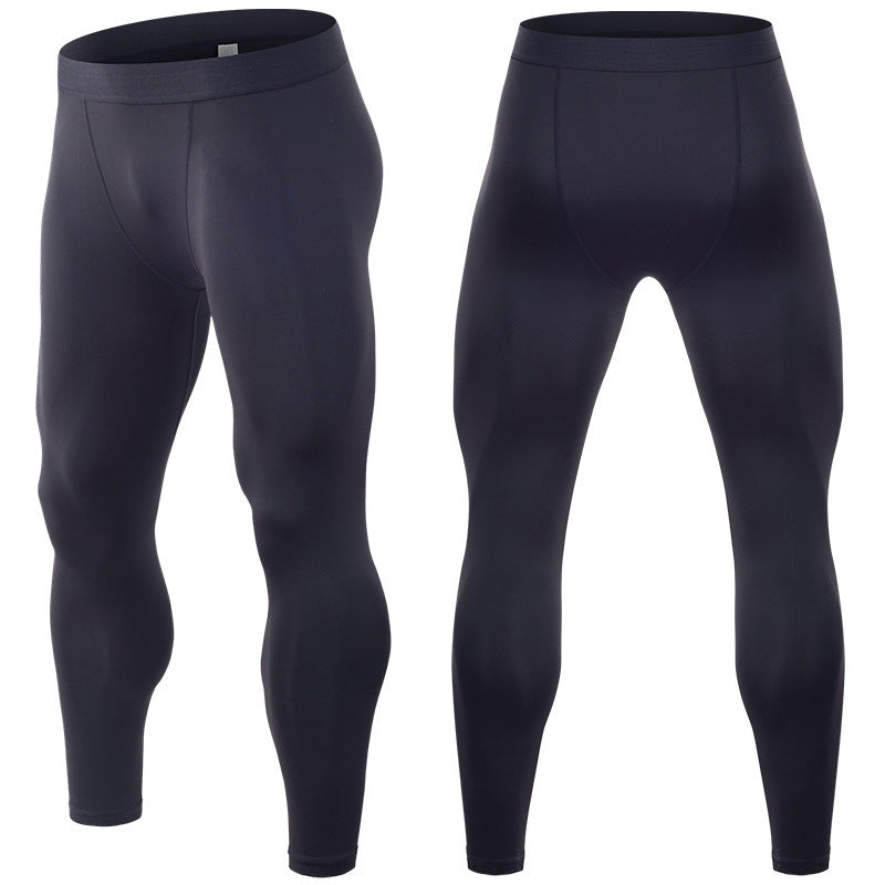 Men's Elastic Quick Drying All Black Tight Sports Pants