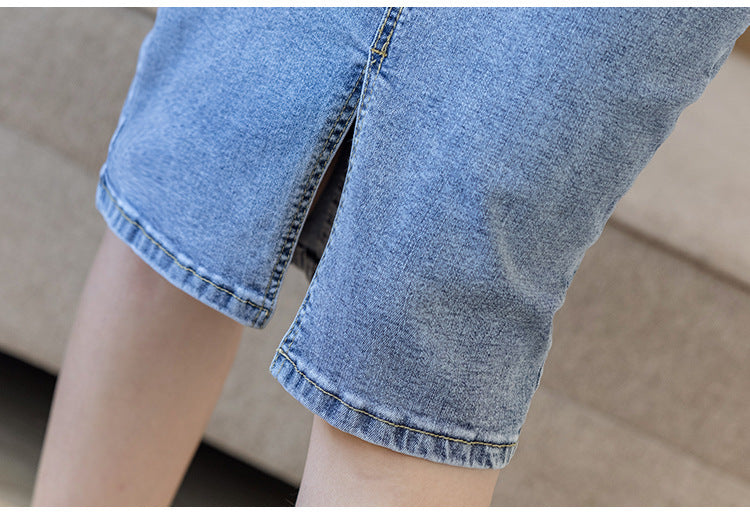 High Waisted Denim Wrap Hip Skirt Design