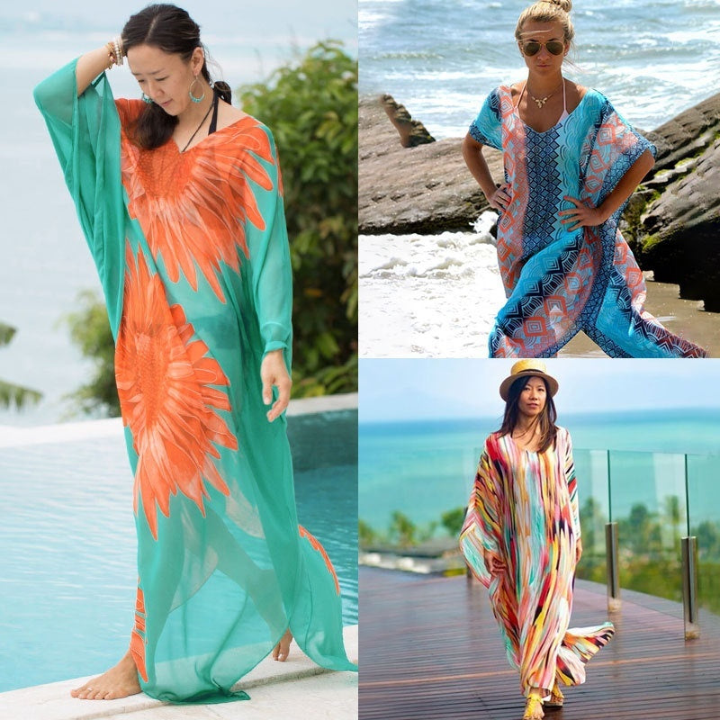 Beach Robe Bikini Swimsuit Blouse Long Dress