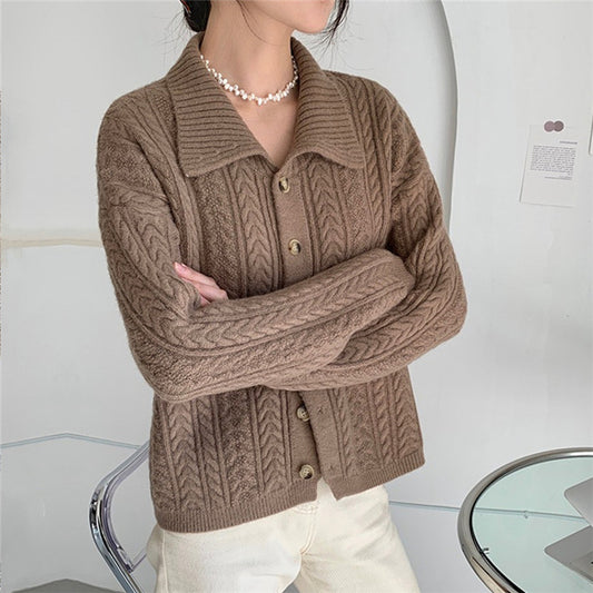 Vintage Twist Two Lapel Knit Sweater