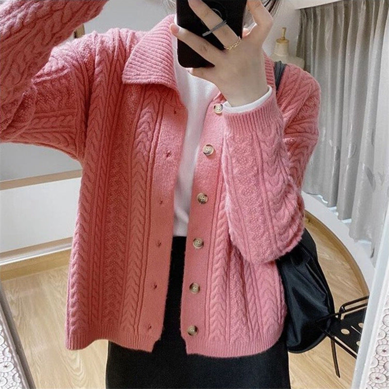 Vintage Twist Two Lapel Knit Sweater