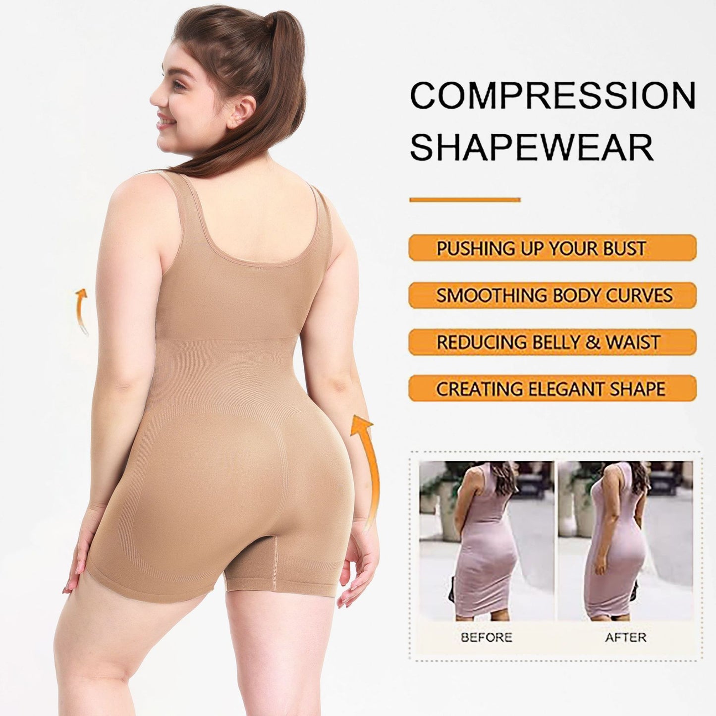 Women's Solid Color Integrated Sports Shapewear