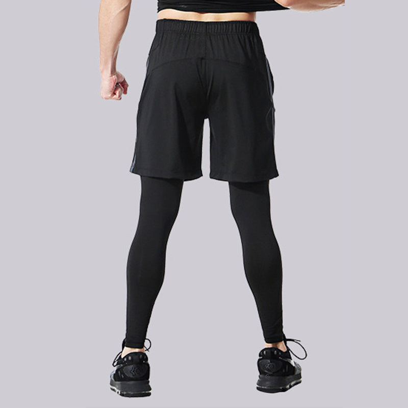 Men's Elastic Quick Drying All Black Tight Sports Pants