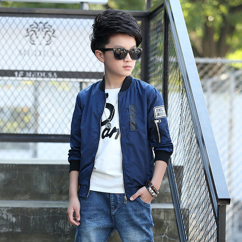 Boy's  Autumn Korean Version Medium And Big Children's Short Jacket