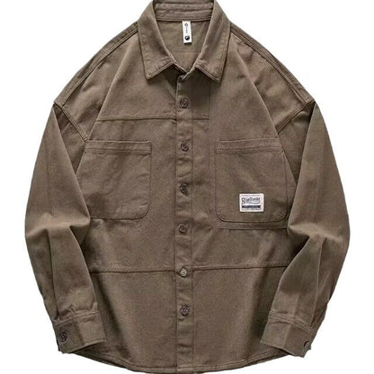 Men's Long Sleeve Leisure Cargo Coat Shirt