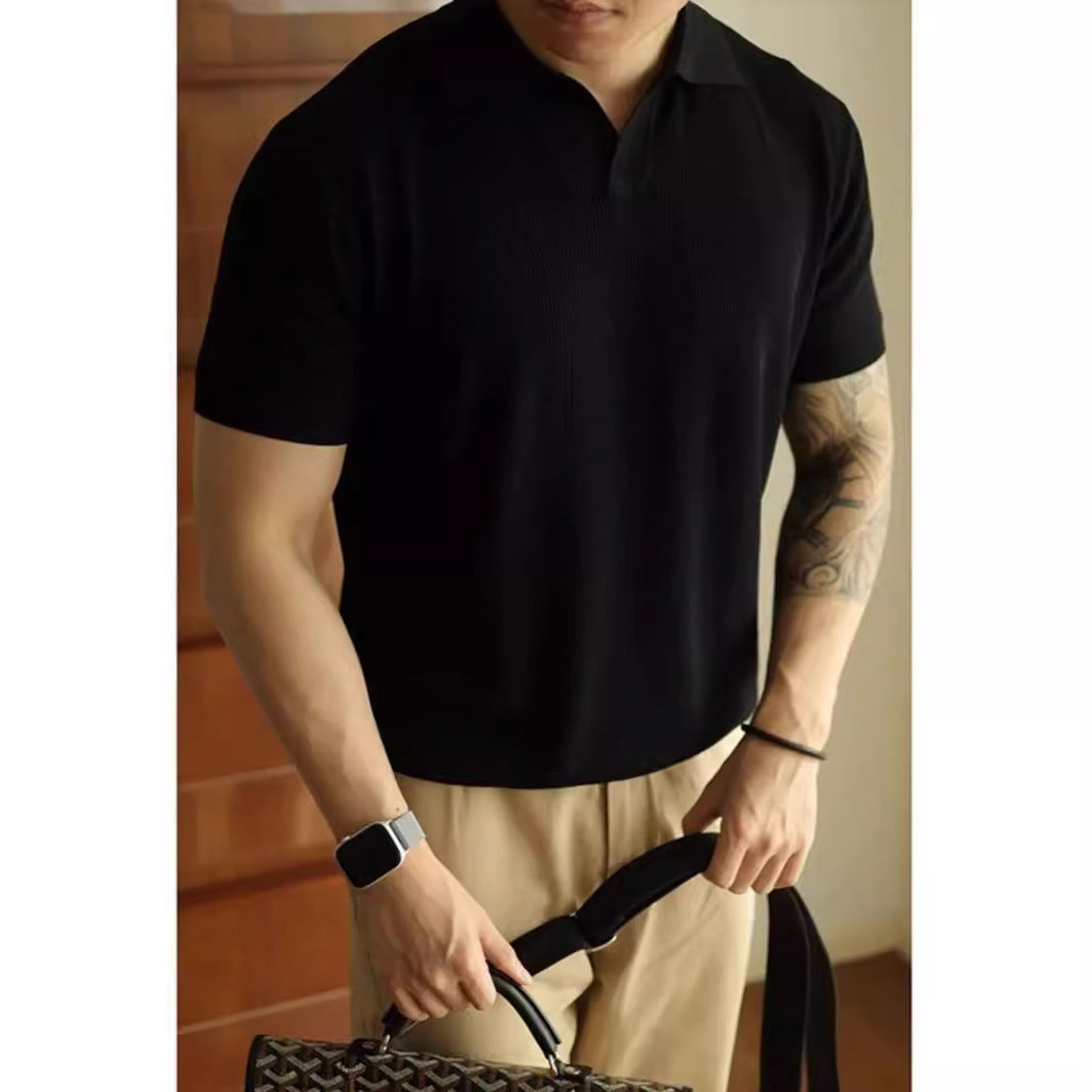 Men's V-neck Polo Shirt, Men's Design Sense Shirt