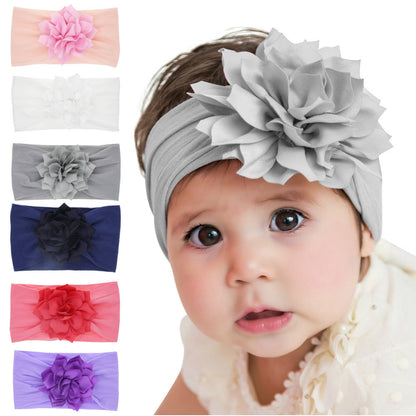 Nylon Lotus Leaf Flower Children's Hairband Elastic