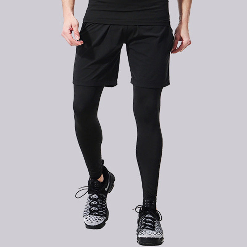 Men's Elastic Quick Drying All Black Tight Sports Pants