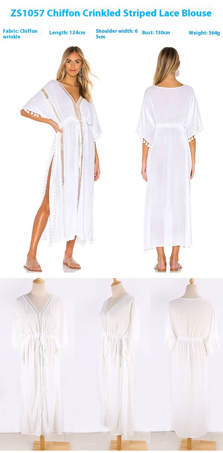 Beach Robe Bikini Swimsuit Blouse Long Dress