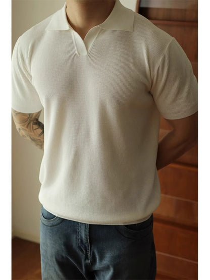 Men's V-neck Polo Shirt, Men's Design Sense Shirt