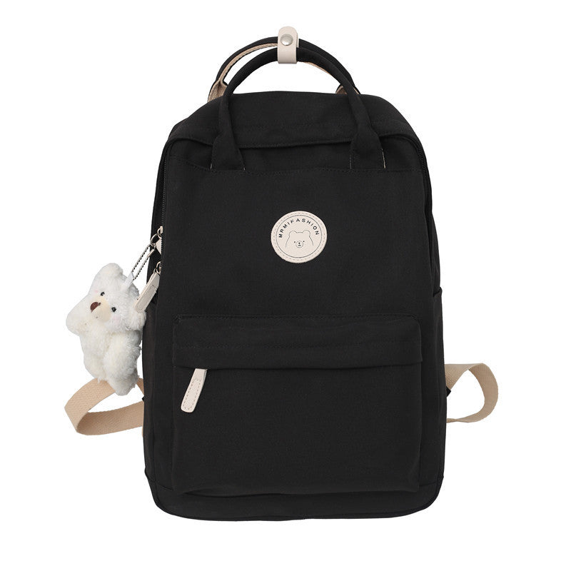 Large Capacity Solid Color Nylon Backpack